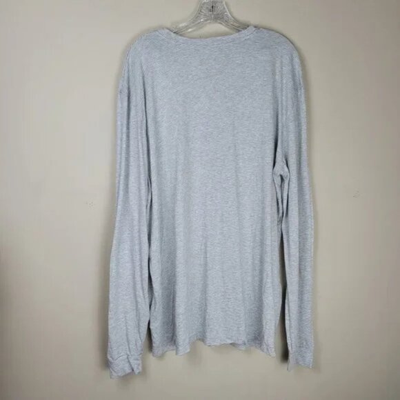 Marine Layer Peralta Stripe Henley Long Sleeve Shirt Size L/XL - Picture 3 of 10